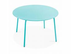 Table de jardin ronde en acier turquoise 120 cm - palavas