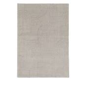 Tapis contemporain à motif géométrique gris clair 200x290 cm