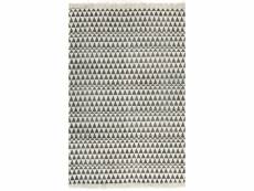 Tapis kilim coton 160 x 230 cm avec motif noir/blanc