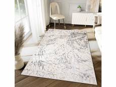 Tapiso tapis salon chambre hera crème gris beige abstrait