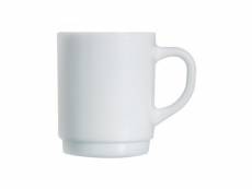 Tasses mugs empilables arcoroc opal 290ml - boite de 6 - verre trempé