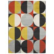 Thedecofactory - globe - Tapis lumineux effet laineux motifs cercles multicolore 120x170 - Multicolore