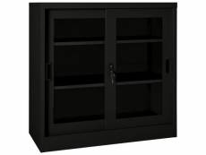 Vidaxl armoire à portes coulissantes noir 90x40x90 cm acier