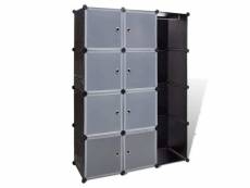 Vidaxl armoire modulaire 9 compartiments noir et blanc 37 x 115x150 cm 240497