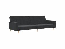 Vidaxl canapé-lit à 2 places noir tissu