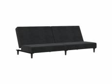 Vidaxl canapé-lit à 2 places noir velours