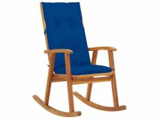 Vidaxl chaise à bascule avec coussins bois d'acacia massif