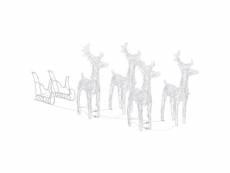 Vidaxl décoration de noël rennes et traîneau 280x28x55 cm acrylique 289980