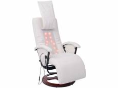 Vidaxl fauteuil de massage shiatsu demi pu blanc 242509