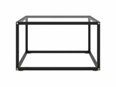 Vidaxl table basse noir avec verre trempé 60x60x35