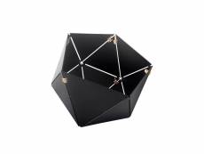 Vide poche acier forme boule origami avec liens cuir