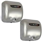 2 x Sèche-mains Electrique Automatique Acier Inoxydable Filtre hepa pour Toilettes Commerciales Restaurants Hopitals Café horeca Ecole Sans contact