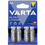 4 Piles Lithum aa LR6 Varta Ultra Lithium Varta
