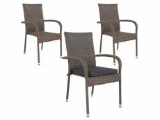 6 chaises de jardin portland avec coussin #DS