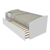 600 - Canapé-lit simple 80x190 avec deuxième lit gigogne - blanc - blanc