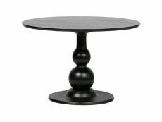 Baroc - table de repas ronde en bois de manguier noir d120