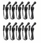 Cable Rallonge, 10 Pack, Pour Spots led Encastrables,Etanche IP67,1M / 3.3Ft, 2Pin, avec connecteurs mâles et femelles - Choyclit