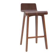 Chaise de bar scandinave bois foncé H65 cm baltik