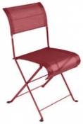 Chaise pliante Dune / Toile - Fermob rouge en métal