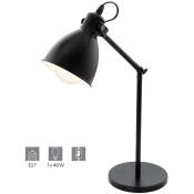 Eglo - Lampe de table priddy noir, blanc, E27 max.