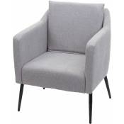 Fauteuil de salon HHG 707a, fauteuil cocktail fauteuil relax fauteuil tissu/textile gris clair - grey