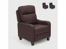 Fauteuil relax inclinable avec repose-pieds kyoto delight - marron