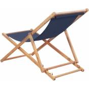 INLIFE Chaise pliable de plage Tissu et cadre en bois