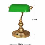 Lampe à poser Leger H37cm Métal Vert et Or - Vert
