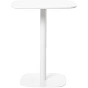 Les Tendances - Table de bar carré bois blanc et pieds acier blanc Mooka 60cm