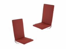 Lot de 2 coussins pour fauteuil inclinable pour jardin oléfine rouge,48x114x5 cm, E89046951