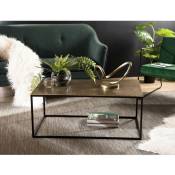Macabane - jonas - Table basse rectangulaire 98x57cm aluminium doré pieds noirs - Doré
