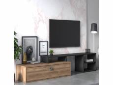 Meuble tv de salon modulable, 160 x 40 x 38 cm, coloris chêne et anthracite 8052773562485