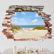 Micasia - Sticker mural 3D - Beach On The North Sea - Landscape Format 3:4 Dimension: 105cm x 140cm