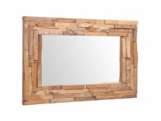 Miroir décoratif rectangulaire teck marron 90 x 60 cm dec022672