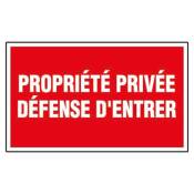 Panneau de signalisation rectangulaire - Propriété privée - Défense d'entrer - Novap