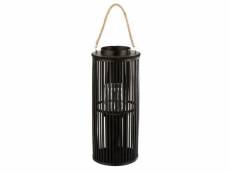 Paris prix - lanterne déco en bambou "tube" 60cm noir