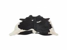 Peau de vache cuir noir-blanc 3-4m2 - l 230 x l 240