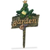 Piquet décoratif pour jardin, fonte de fer, inscription