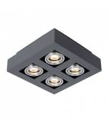 Plafonnier spot moderne Casemiro Aluminium noir 4 ampoules