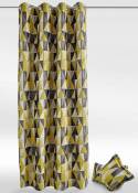 Rideau design à motifs triangulaires - Jaune - 140 x 260 cm