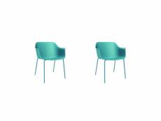 Set 2 fauteuil shape 4 jambes - resol - bleu - acier,fibre