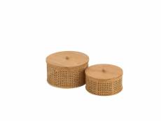 Set de 2 boite de rangement rotin-bambou naturel -