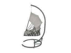 Sobuy ogs57-hg fauteuil suspendu extérieur siège suspendu chaise suspendue avec structure en fer et coussin d'assise moelleux, gris