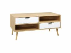 Table basse rectangulaire design scandinave 3 niches