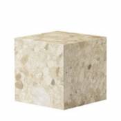Table d'appoint Plinth Cubic / Pierre - 40 x 40 x H 40 cm - Menu beige en pierre