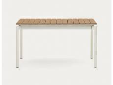 Table de jardin extensible en bois et aluminium - longueur