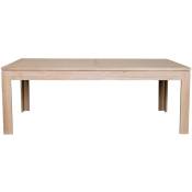 Table moderne extensible bois chêne blanchi massif