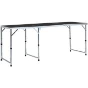 Table pliable de camping Gris Aluminium 180x60 cm -