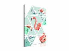Tableau - geometric flamingos (1 part) vertical-40x60