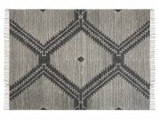 Tapis en coton 160 x 230 cm noir et blanc arbaa 334160